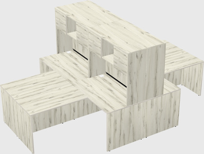 Quad l-shaped office desks