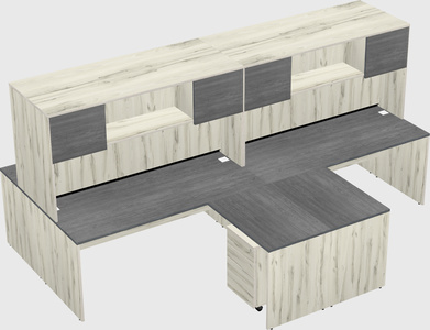 Quad l-shaped office desks