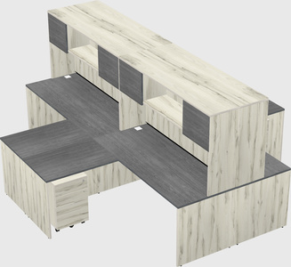 Quad l-shaped office desks
