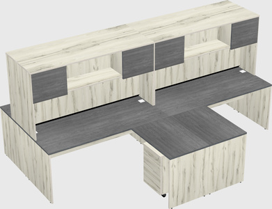 Quad l-shaped office desks