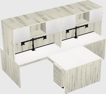 Quad l-shaped office desks