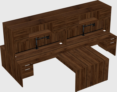 Quad l-shaped office desks