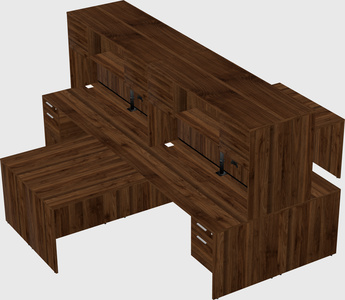 Quad l-shaped office desks