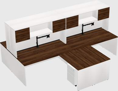 Quad l-shaped office desks