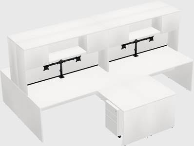 Quad l-shaped office desks