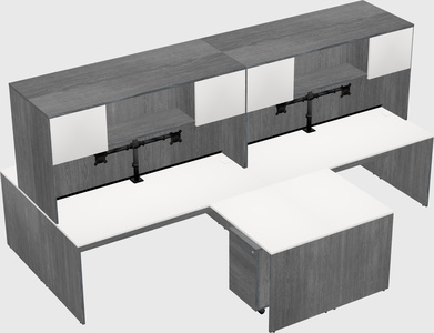 Quad l-shaped office desks
