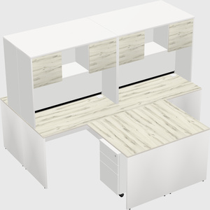 Quad l-shaped office desks