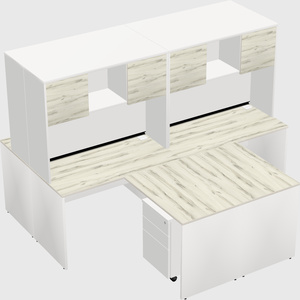 Quad l-shaped office desks