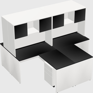 Quad l-shaped office desks