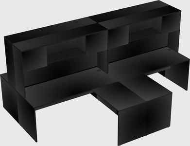 Quad l-shaped office desks