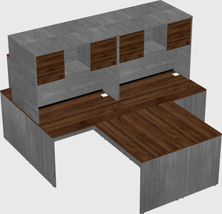 Quad l-shaped office desks