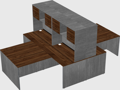Quad l-shaped office desks