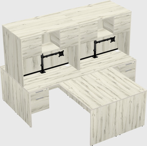 Quad l-shaped office desks