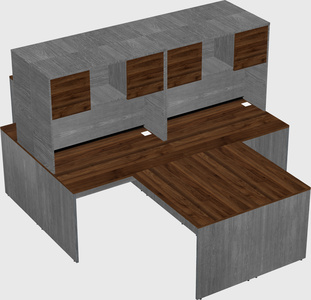 Quad l-shaped office desks