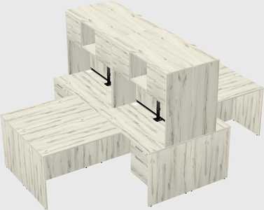 Quad l-shaped office desks