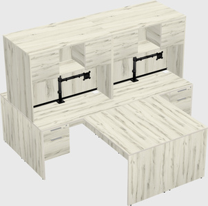 Quad l-shaped office desks