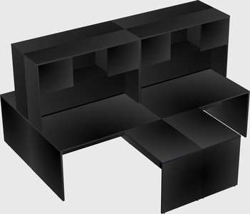 Quad l-shaped office desks