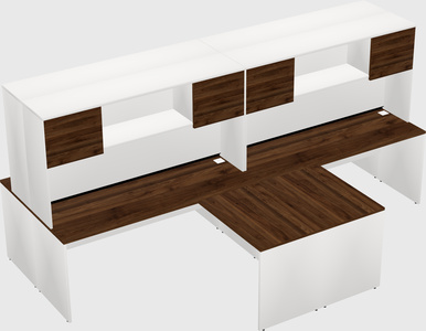 Quad l-shaped office desks