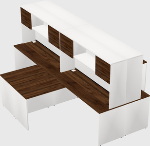 Quad l-shaped office desks