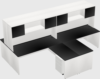 Quad l-shaped office desks