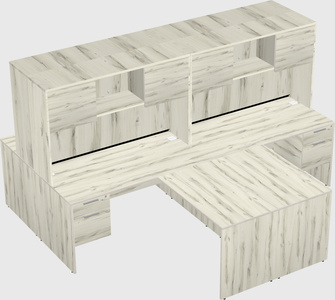 Quad l-shaped office desks