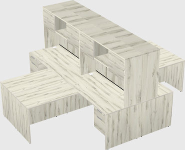 Quad l-shaped office desks