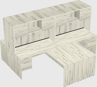 Quad l-shaped office desks