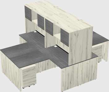 Quad l-shaped office desks