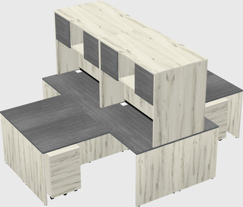 Quad l-shaped office desks