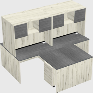 Quad l-shaped office desks