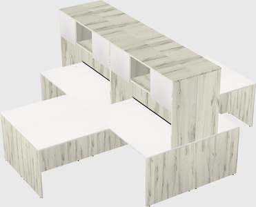 Quad l-shaped office desks