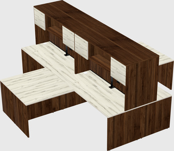 Quad l-shaped office desks