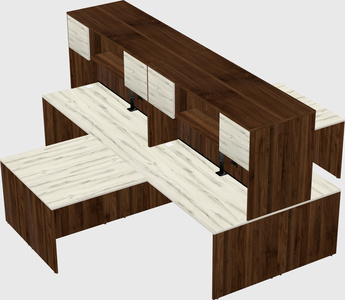 Quad l-shaped office desks