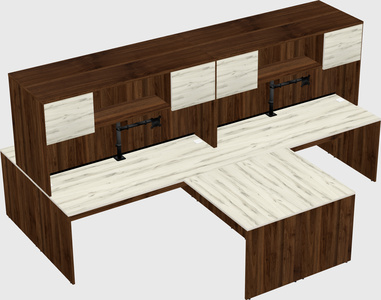Quad l-shaped office desks