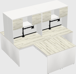Quad l-shaped office desks