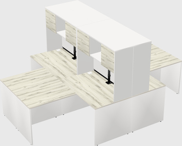 Quad l-shaped office desks