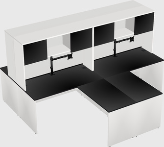 Quad l-shaped office desks