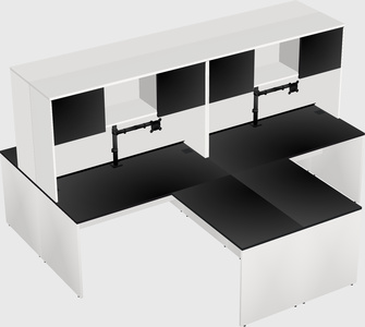 Quad l-shaped office desks