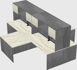 Quad l-shaped office desks