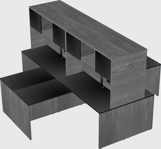 Quad l-shaped office desks