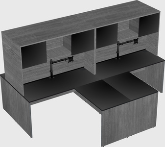 Quad l-shaped office desks