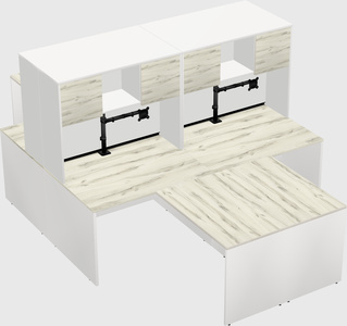 Quad l-shaped office desks