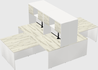 Quad l-shaped office desks