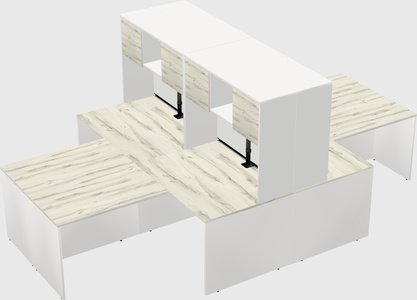 Quad l-shaped office desks