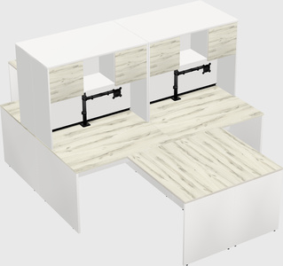 Quad l-shaped office desks