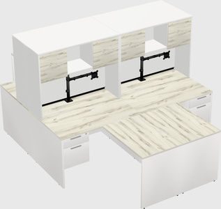 Quad l-shaped office desks