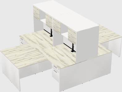 Quad l-shaped office desks