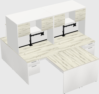 Quad l-shaped office desks