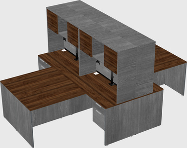 Quad l-shaped office desks