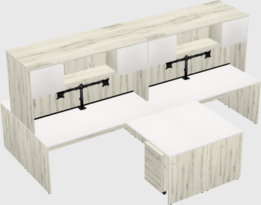 Quad l-shaped office desks